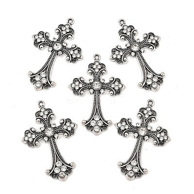 Alloy Rhinestone Cross Big Gothic Pendants ALRI-1475-NR-1