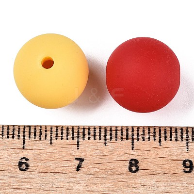 Rubberized Style Imitated Silicone Acrylic Beads MACR-T048-01A-06-1