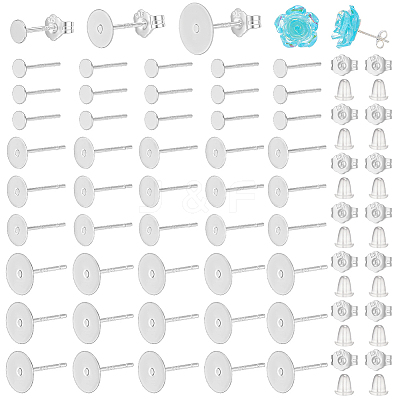 48Pcs 3 Styles Sterling Silver Earring Findings STER-PH0004-73-1