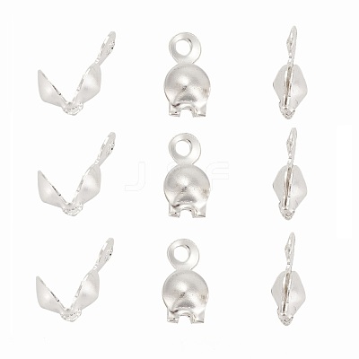 150pcs Silver Color Plated Iron Bead Tips X-E037Y-S-1