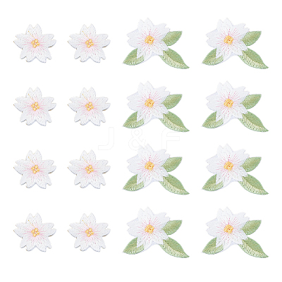 20Pcs 2 Styles Flower Embroidery Cloth Sew on Appliques PATC-FH0001-20-1