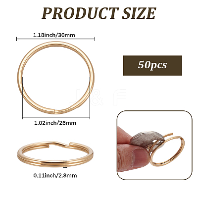 50Pcs Iron Keychain Clasps FIND-SP0005-56KCG-1