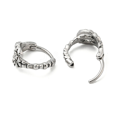Antique Silver 316 Stainless Steel Hoop Earrings EJEW-Z034-01A-1