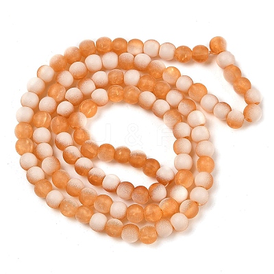 Frosted Crackle Glass Beads Strands GLAA-U001-6mm-M10-1