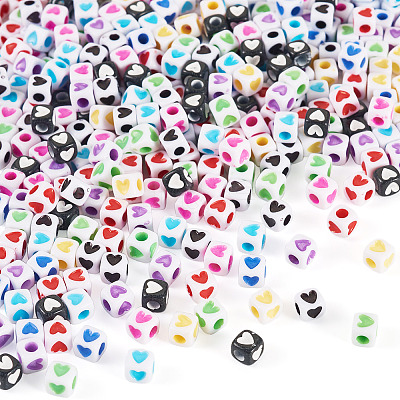 900Pcs 9 Colors Opaque Acrylic Beads OACR-TA0003-59-1