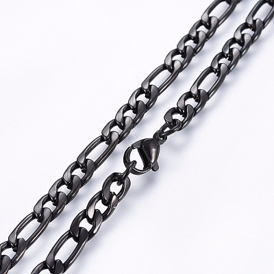 304 Stainless Steel Figaro Chain Necklaces NJEW-O102-13B-1