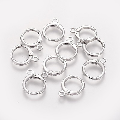 Brass Huggie Hoop Earring Findings X-KK-L179-04P-A-1