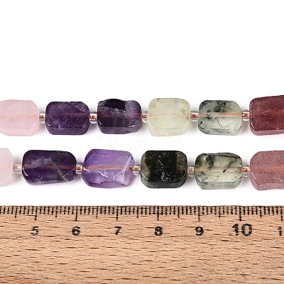 Natural Lapis Lazuli & Amethyst & Rose Quartz & Amazonite & Prehnite & Strawberry Quartz & Sunstone 7 Chakra Beads Strands G-C098-A30-01-1
