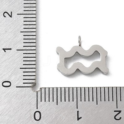 304 Stainless Steel Micro Pave Cubic Zirconia Charms STAS-Z107-09P-01-1