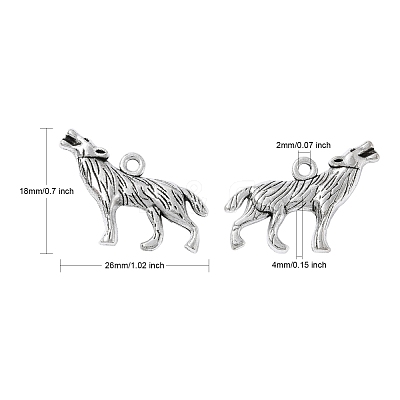 Tibetan Style Alloy Howling Wolf Pendants X-LF1753Y-1