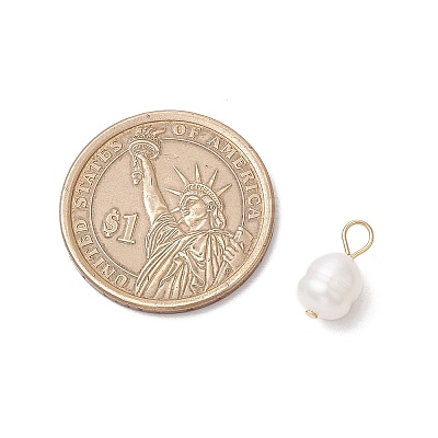 Natural Cultured Freshwater Pearl Rice Charms PALLOY-JF03921-02-1