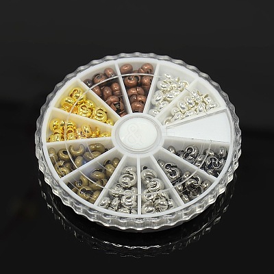 1 Box 6 Colors Crimp Beads Covers KK-X0056-NF-B-1