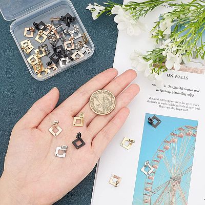 304 Stainless Steel Stud Earring Findings STAS-UN0015-34-1