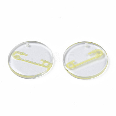 Transparent Resin Pendants RESI-N030-005C-1