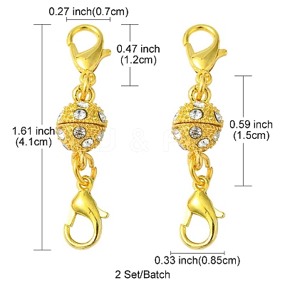 1Pc Alloy Crystal Rhinestone Magnetic Clasps LS-ALRI-YW0001-11G-1