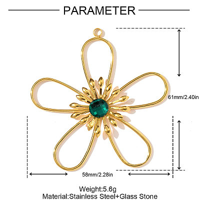 304 Stainless Steel Big Pendants STAS-OY002-83G-1