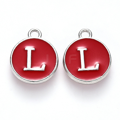 Platinum Plated Alloy Enamel Charms X-ENAM-S118-03L-P-1