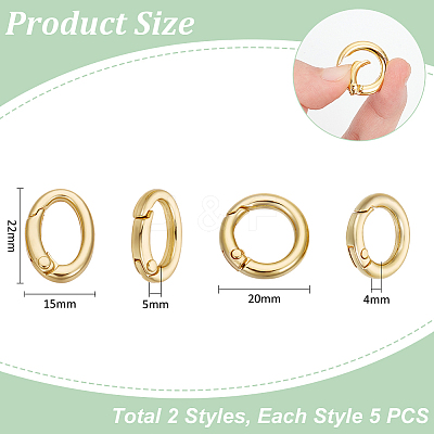 Rack Plating Brass Spring Gate Rings KK-UN0003-05B-1