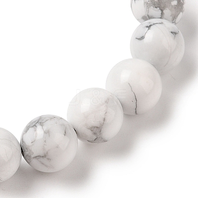 10mm Round Natural Howlite Braided Bead Bracelets BJEW-C067-01C-08-1
