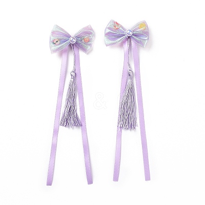 Bowknot Long Ribbon Alligator Hair Clip LS-PHAR-D013-03E-1