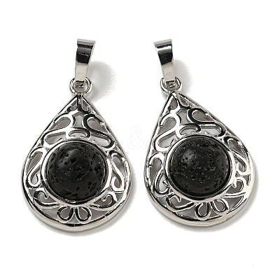 Natural Lava Rock Pendants G-Q158-05P-28-1