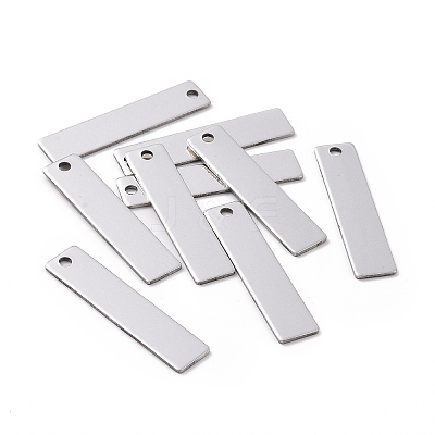 Tarnish Resistant 201 Stainless Steel Rectangle Stamping Blank Tag Pendants STAS-R064-15B-1
