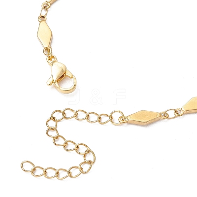 304 Stainless Steel Rhombus Link Chain Bracelets for Women BJEW-JB11603-01-1