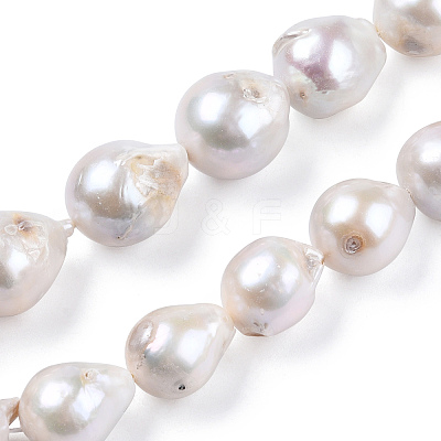 Natural Baroque Pearl Keshi Pearl Beads Strands PEAR-Q015-016-01-1