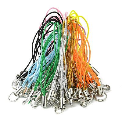 100Pcs Polyester Cord Mobile Straps MOBA-FS0001-02F-1