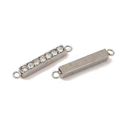 304 Stainless Steel Crystal Rhinestone Connector Charms STAS-S131-08P-1