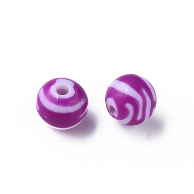 Opaque Striped Acrylic Beads MACR-S373-27A-02-1