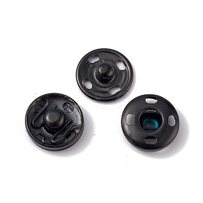 202 Stainless Steel Snap Buttons BUTT-I017-01B-EB-1