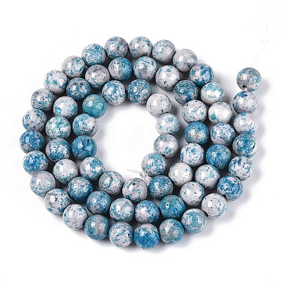 Dyed Synthetic Fossil Beads Strands G-T139-6mm-66G-1