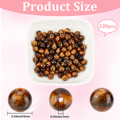 120Pcs Natural Tiger Eye Beads G-PA0001-05A-1