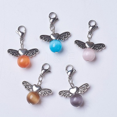 Cat Eye Pendants HJEW-JM00353-M-1