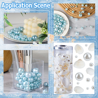 140Pcs 3 Styles ABS Plastic Imitation Pearl Round Beads KY-SP0001-64-1
