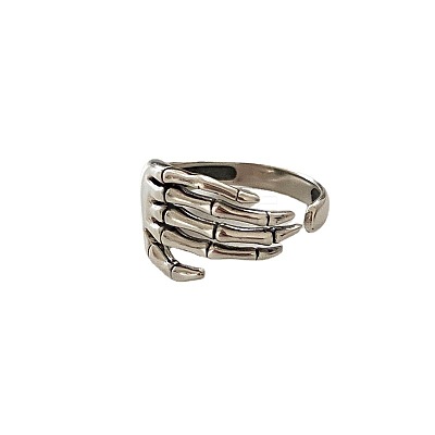 Hand Bone 925 Sterling Silver Adjustable Cuff Rings FS-WG67184-01-1