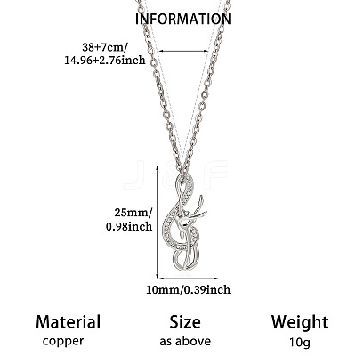 Brass Rhinestone Pendant 304 Stainless Steel Chain Necklaces for Women WG20590-02-1