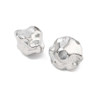 Hammered 304 Stainless Steel Beads STAS-B127-01P-04-1