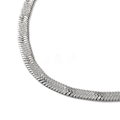 Non-Tarnish 304 Stainless Steel Herringbone Chain Necklace NJEW-D045-05P-1