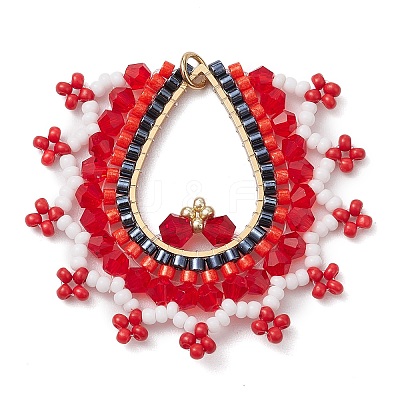 Glass Seed Beads Big Pendants PALLOY-MZ00410-01-1