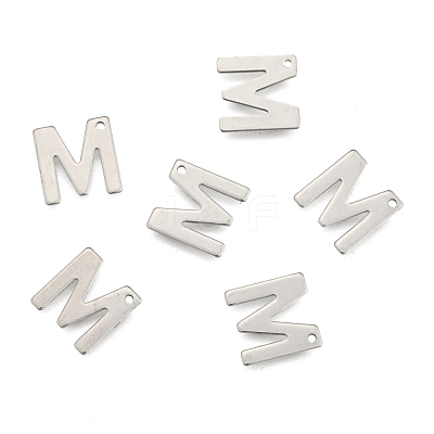 Tarnish Resistant 304 Stainless Steel Letter Charms X-STAS-O072-M-1