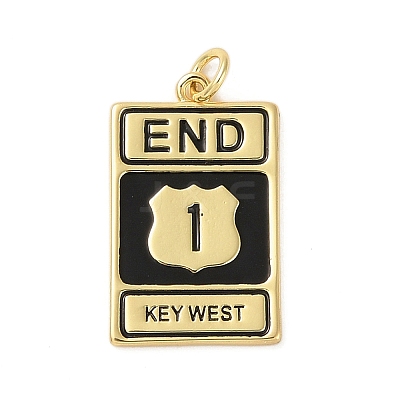 Rack Plating Brass Enamel Pendants KK-P261-05C-G-1