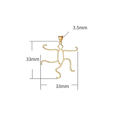 Brass Pendants Cabochon Setting PW-WG77390-04-1