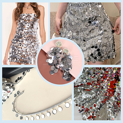 80G 4 Styles Plastic Paillette Pendants FIND-SC0023-19-1