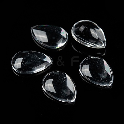 Transparent Teardrop Glass Cabochons GGLA-R024-18x13-1