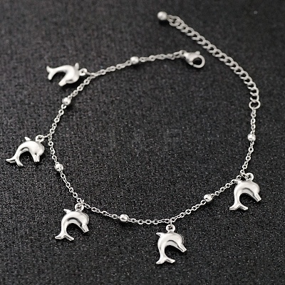 Bohemia Style Ocean Theme 304 Stainless Steel Anklets WG73A42-10-1