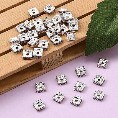 Brass Rhinestone Spacer Beads RSB072-07S-1