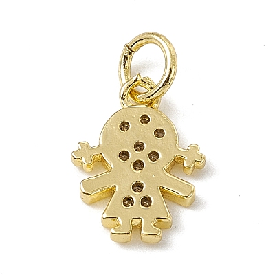 Brass Micro Pave Cubic Zirconia Charms ZIRC-F132-20G-1