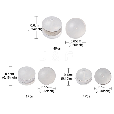 12Pcs 3 Style TPE Plastic Ear Nuts KY-YW0001-51-1